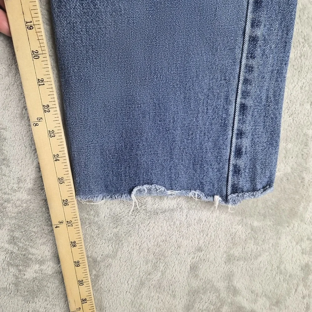 Levis 505 Jeans Mens 36x34 (fits 34x26 )Blue Denim Regular Fit Raw Hem Cut Off